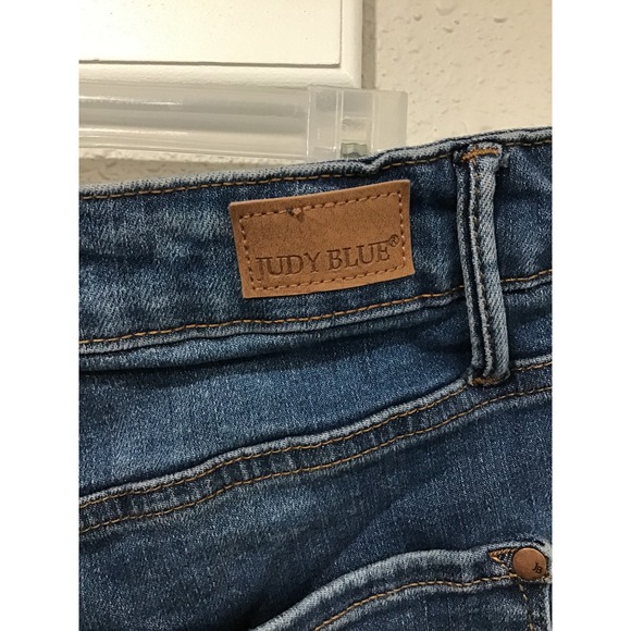 Judy Blue Double Button Tummy Control Cuffed Bermuda Denim Shorts 1XL Stretch - Picture 6 of 7